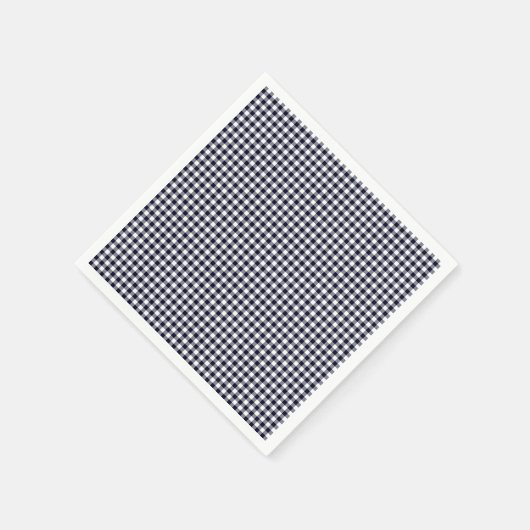 Serviettes en papier bleu En vichy-minuit (Coin)