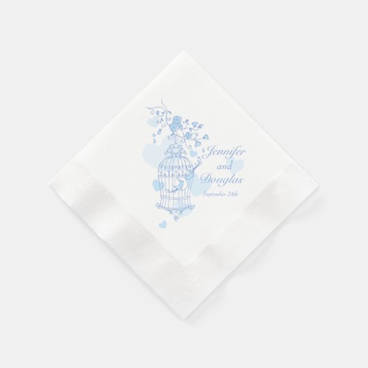 serviettes en papier bleu mariage (Coin)