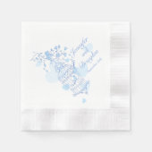 serviettes en papier bleu mariage (Devant)