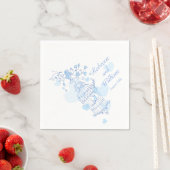 serviettes en papier bleu mariage (En situation)