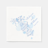 serviettes en papier bleu mariage (Devant)