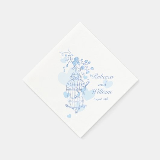 serviettes en papier bleu mariage (Coin)