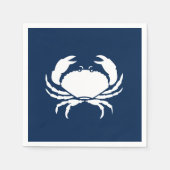 Serviettes en papier bleu marine et blanc crabe ma (Devant)