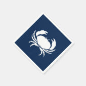 Serviettes en papier bleu marine et blanc crabe ma (Coin)