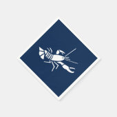 serviettes en papier bleu marine et blanc de homar (Coin)