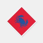 Serviettes en papier bleu rouge crabe (Coin)