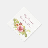 Serviettes en papier Bouquet de fleurs aquarelle (Coin)