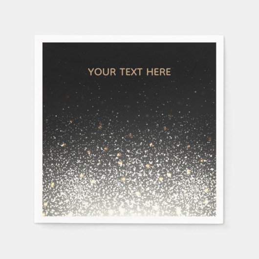 Serviettes en papier brillant noir (Devant)