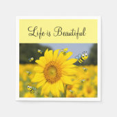 Serviettes en papier Bumblebee de tournesol (Devant)