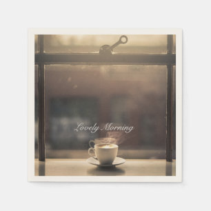 Serviettes en papier café chaud