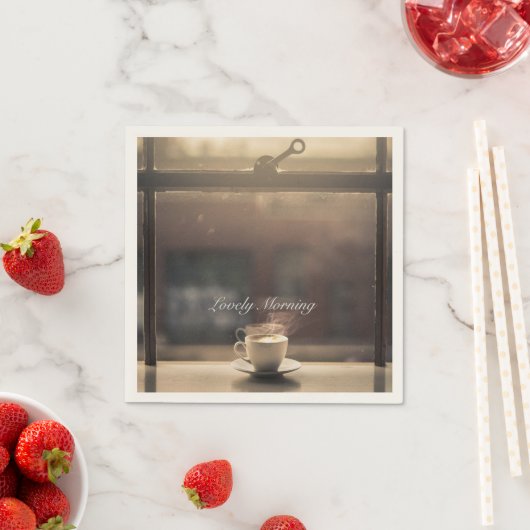 Serviettes en papier café chaud (En situation)