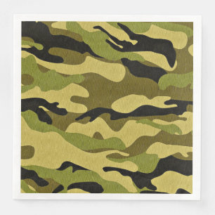 serviettes en papier camouflage