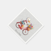 Serviettes en papier Canard à bicyclette florale (Coin)
