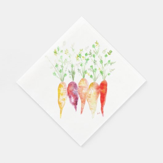Serviettes en papier - Carottes d'héliage en aquar (Coin)