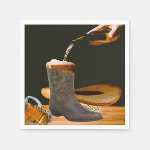 Serviettes en papier chapeau de cowboy occidental