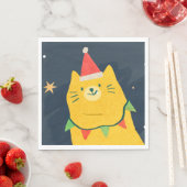 SERVIETTES EN PAPIER CHAT DE NOËL (En situation)