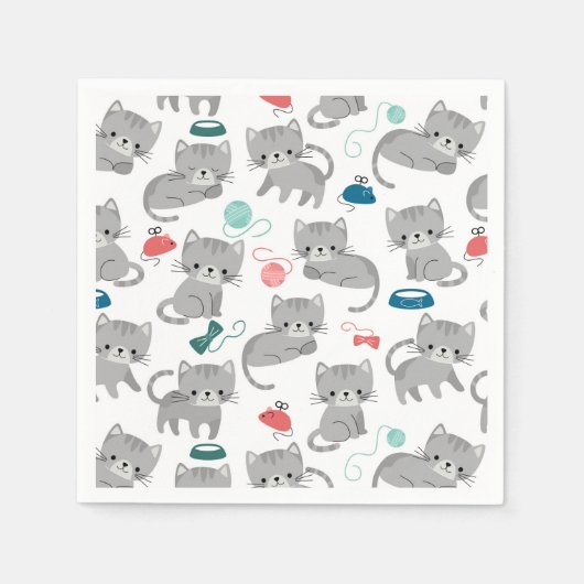 Serviettes en papier Chat, Fête de Chatons (Devant)