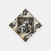 Serviettes en papier chat noir abstrait décoratif (Coin)