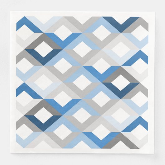 serviettes en papier chevrons bleus (Devant)