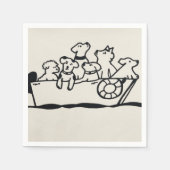 Serviettes en papier "Chiens et Bateaux" par Willo (Devant)