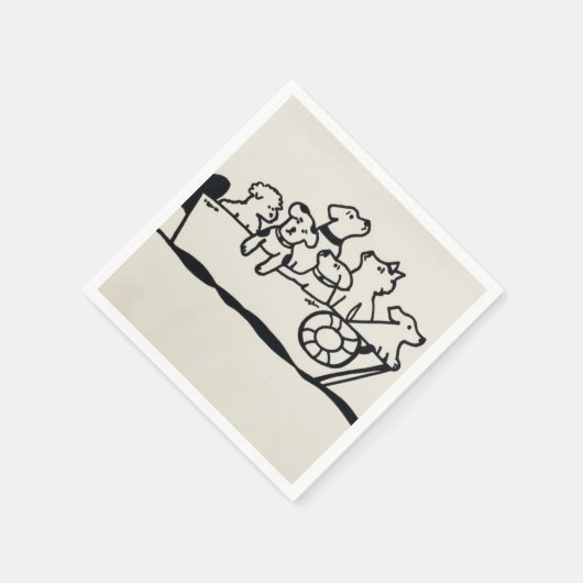 Serviettes en papier "Chiens et Bateaux" par Willo (Coin)