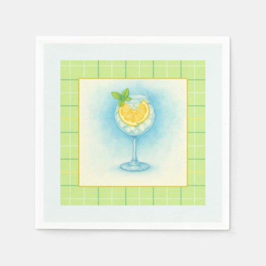 Serviettes en papier Citron Menthe Côtière (Devant)