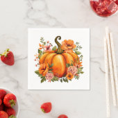 Serviettes en papier Citrouille d'automne  (En situation)