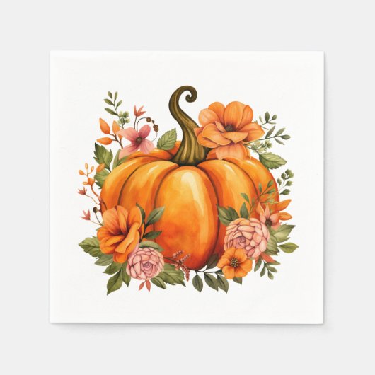 Serviettes en papier Citrouille d'automne  (Devant)