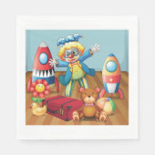 Serviettes En Papier Clown Et Jouets (Devant)