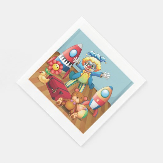 Serviettes En Papier Clown Et Jouets (Coin)