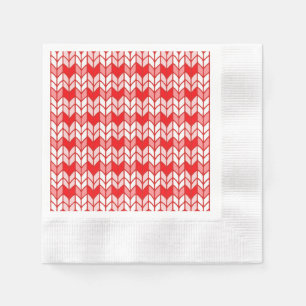Serviettes en papier cocktail à motif tricot gingh