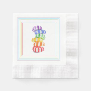 Serviettes en papier cocktail RAINBOW CANDY
