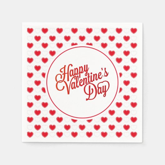 Serviettes en papier coeurs de la Saint-Valentin (Devant)