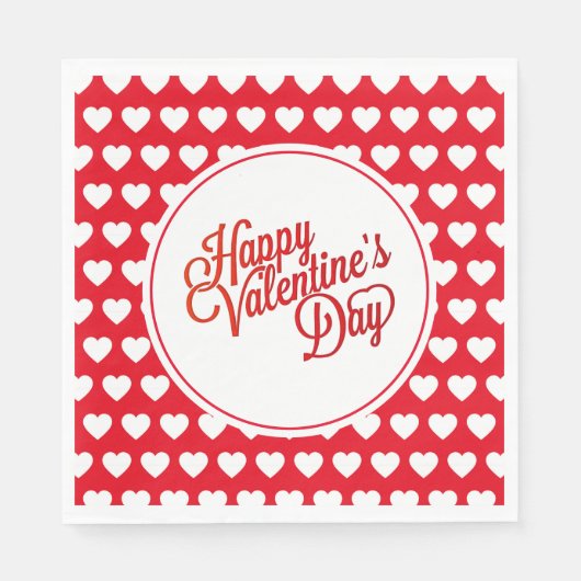 Serviettes en papier coeurs de la Saint-Valentin (Devant)