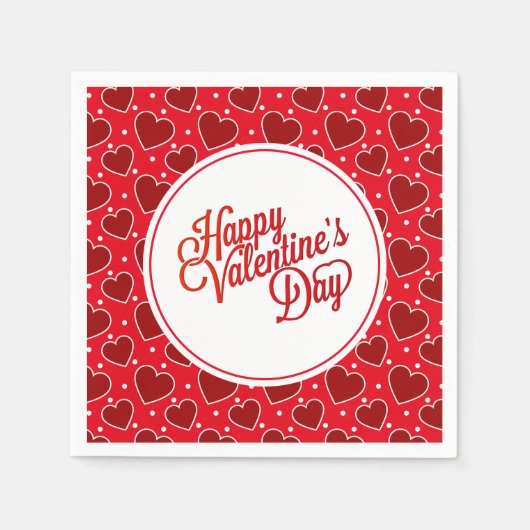 Serviettes en papier coeurs de la Saint-Valentin (Devant)