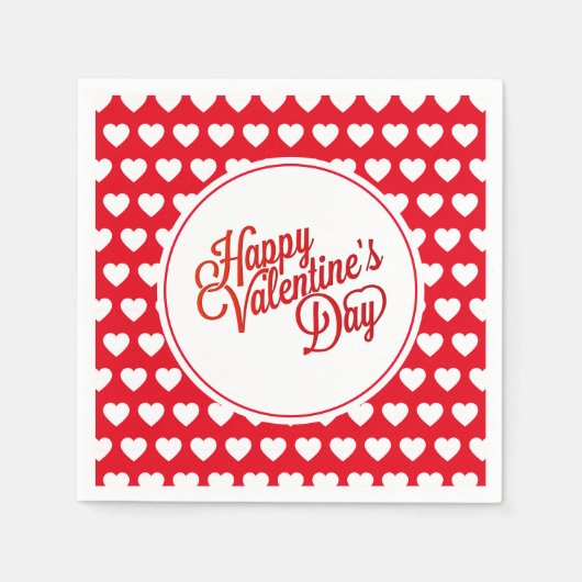 Serviettes en papier coeurs de la Saint-Valentin (Devant)