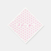 Serviettes en papier coeurs romantiques avec texte (Coin)
