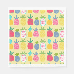 Serviettes en papier colorées à motif de citron et