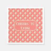 Serviettes en papier corail personnalisées avec ac (Devant)