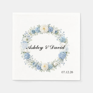 Serviettes en papier Couronne Florale de Mariage