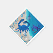 Serviettes en papier crabe bleu côtier de mon art (Coin)