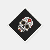 Serviettes en papier crâne de sucre noir Jour des (Coin)