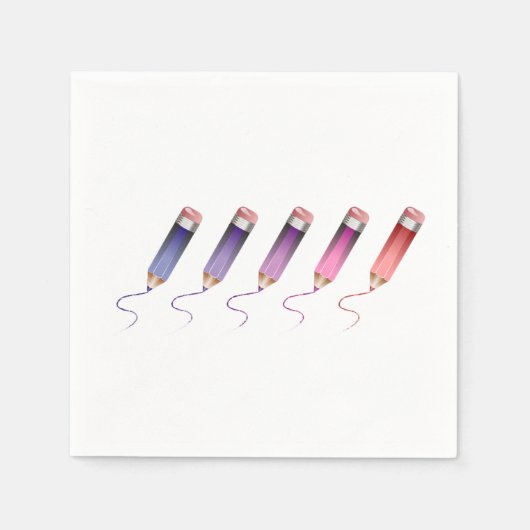 Serviettes en papier crayons de couleur (Devant)