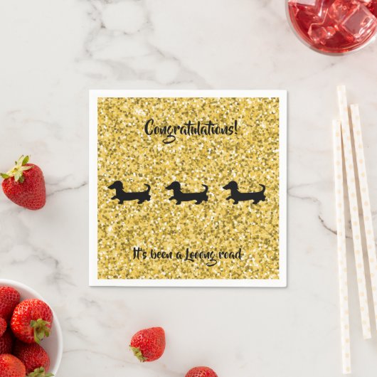 Serviettes en papier Dachshund Parties scintillant (En situation)