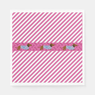 Serviettes en papier Dachshund rose
