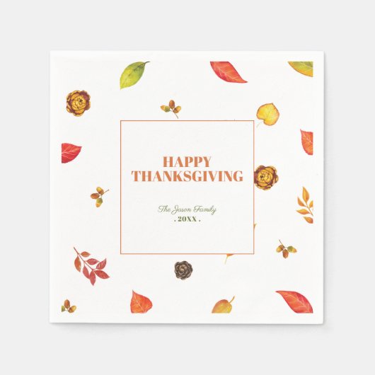 Serviettes en papier d'action de grâce (Devant)
