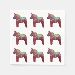 Serviettes en papier Dala Horse