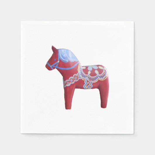 Serviettes en papier Dala Horse (Devant)