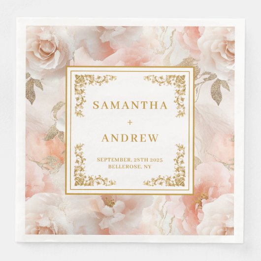 serviettes en papier d'aquarelle en ivoire broussa (Devant)