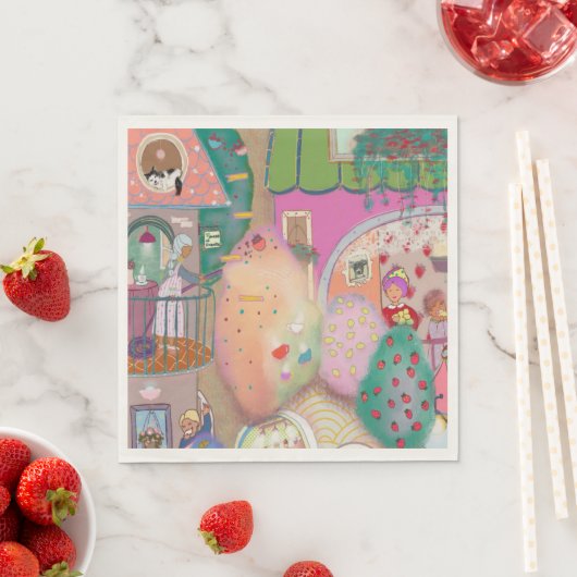 Serviettes en papier d'art vintage (En situation)